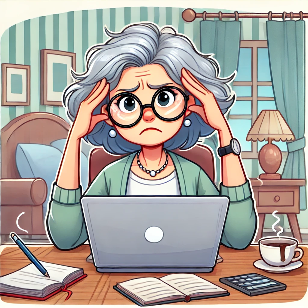 frustrated cartoon woman consistent